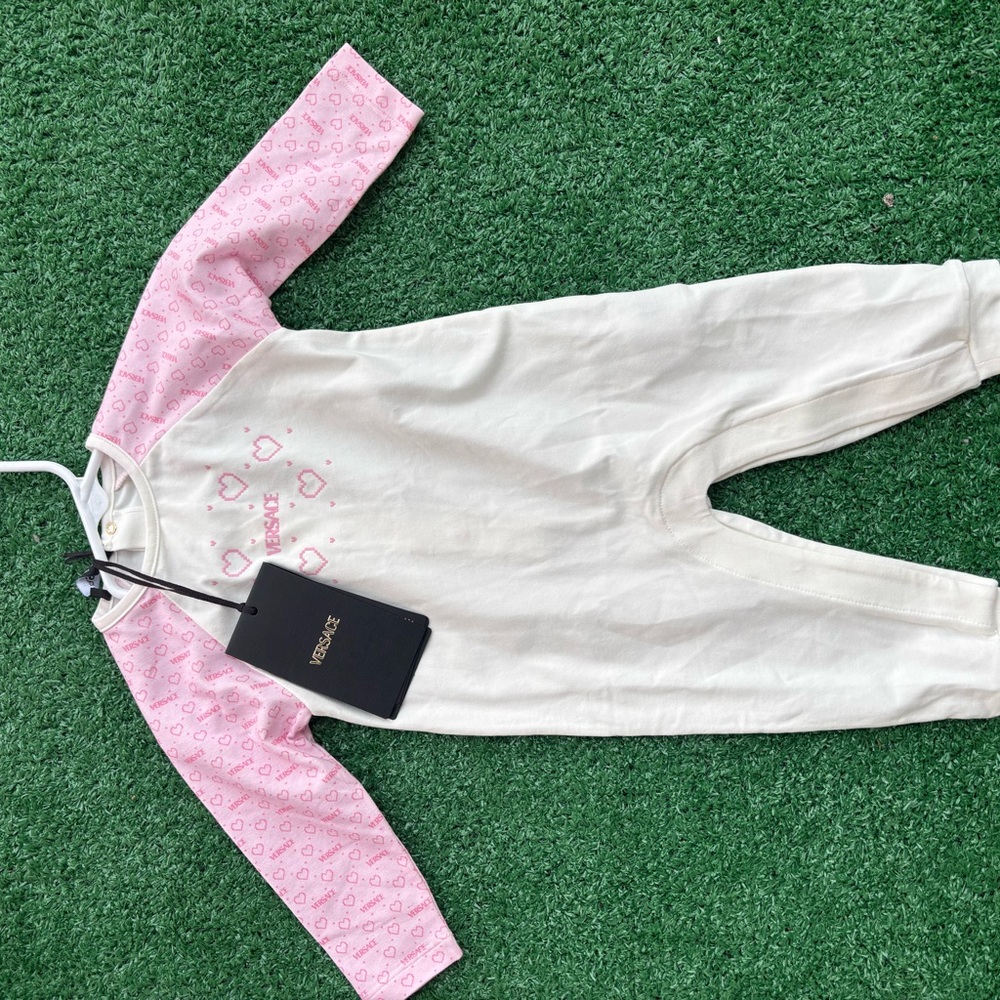 Versace Pink and Cream Footies One Piece